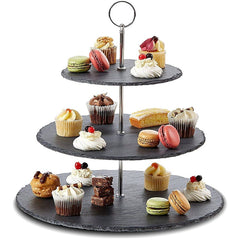 Three Tier Slate Cake Stand Serving Set