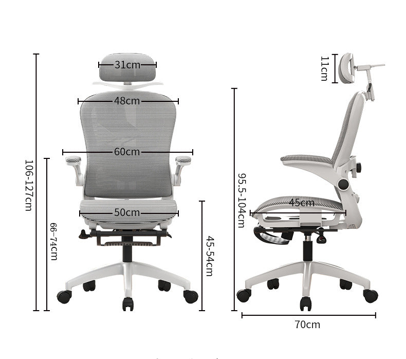 4D Adjustable Ergonomic Office Chair with foot support