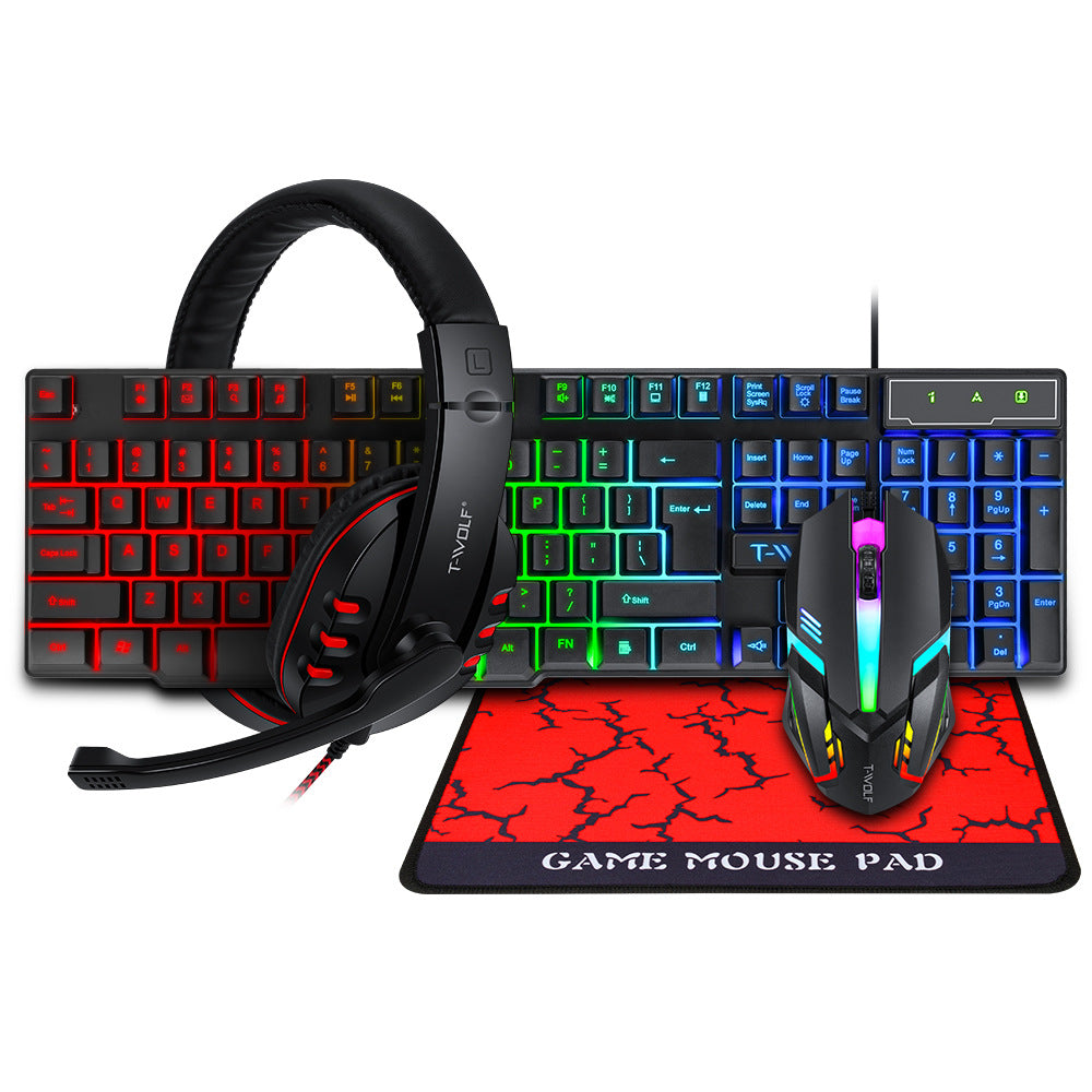 T-Wolf T800 Gaming Set (Headphone Keyboard Mouse Mouse Pad)