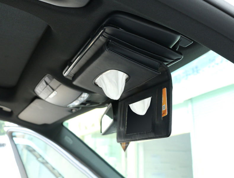 Car multi function tissue box Black