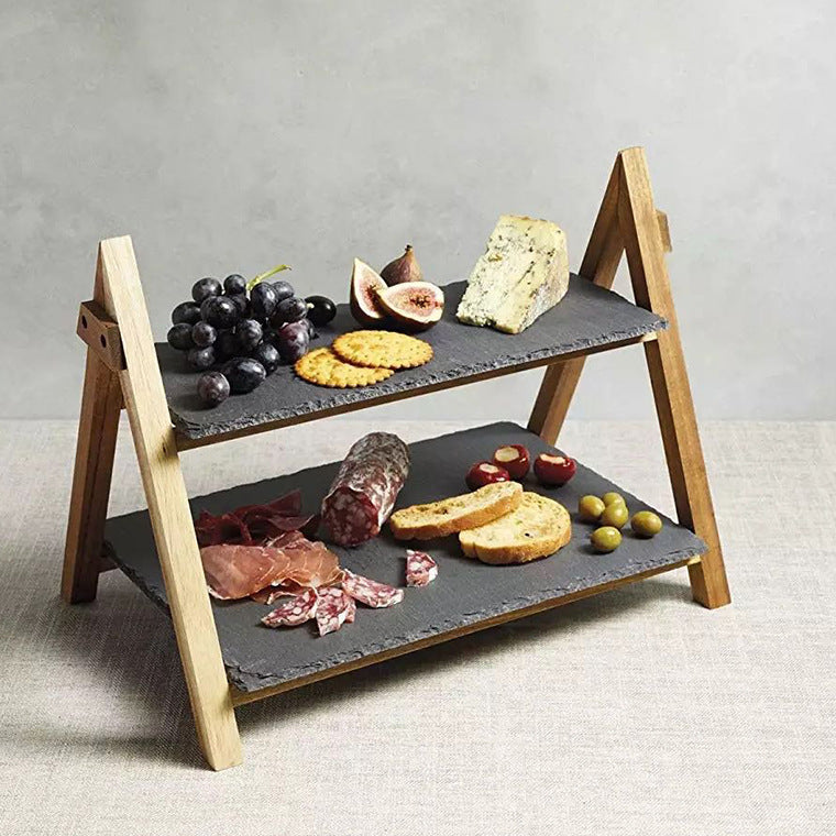 Serving Platter with Wood Frame