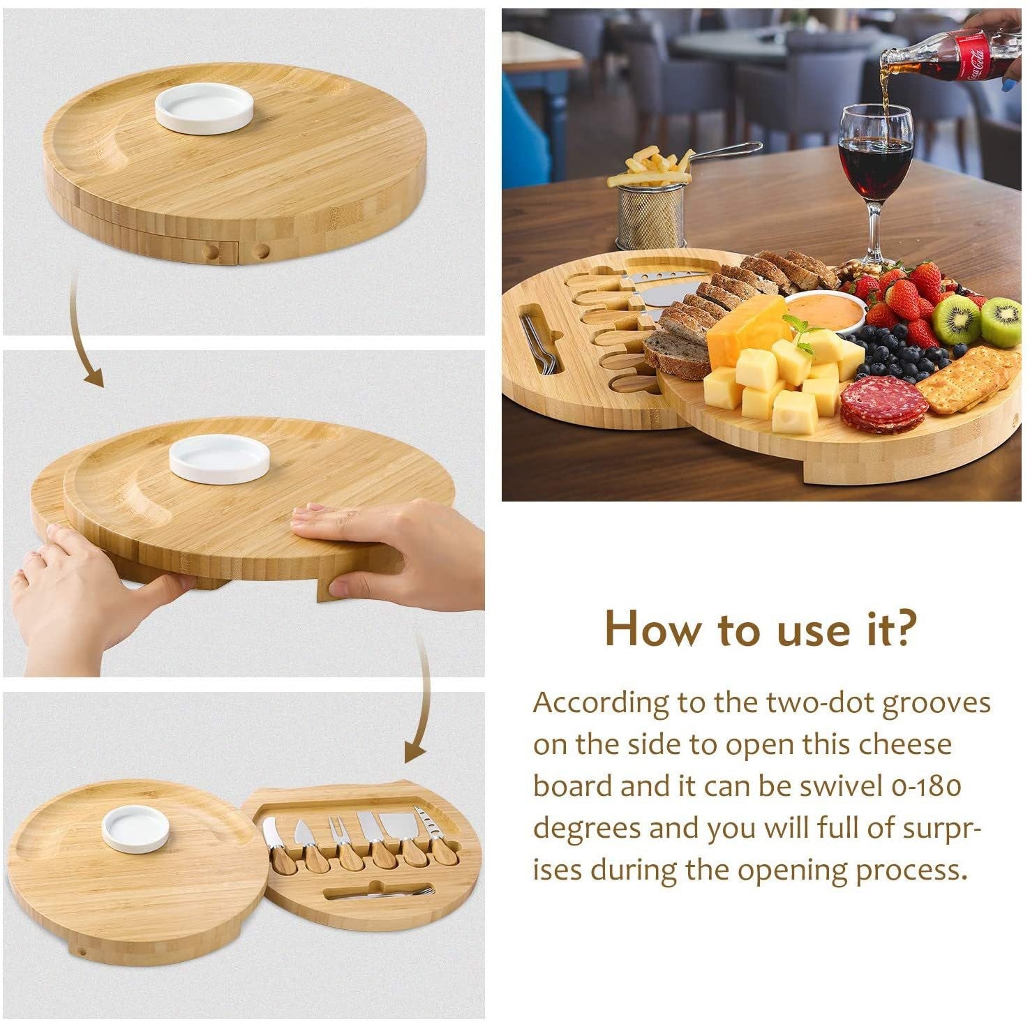 Yael Premium Cheese Board with Knives