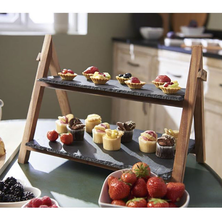 Serving Platter with Wood Frame