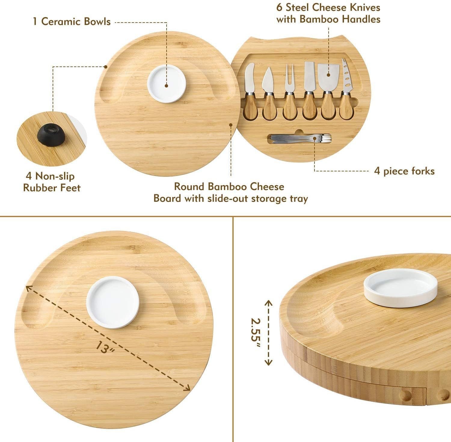 Yael Premium Cheese Board with Knives