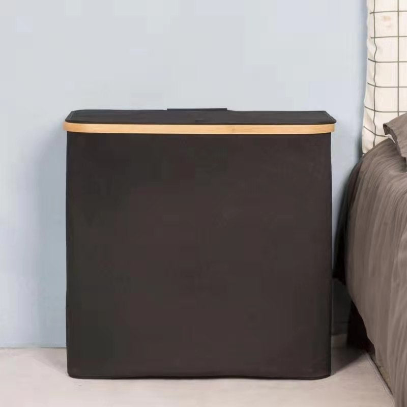 Laundry Basket Hamper with Lid - Black/Grey