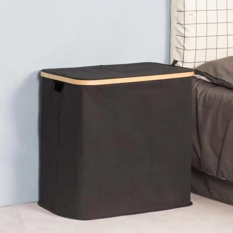 Laundry Basket Hamper with Lid - Black/Grey