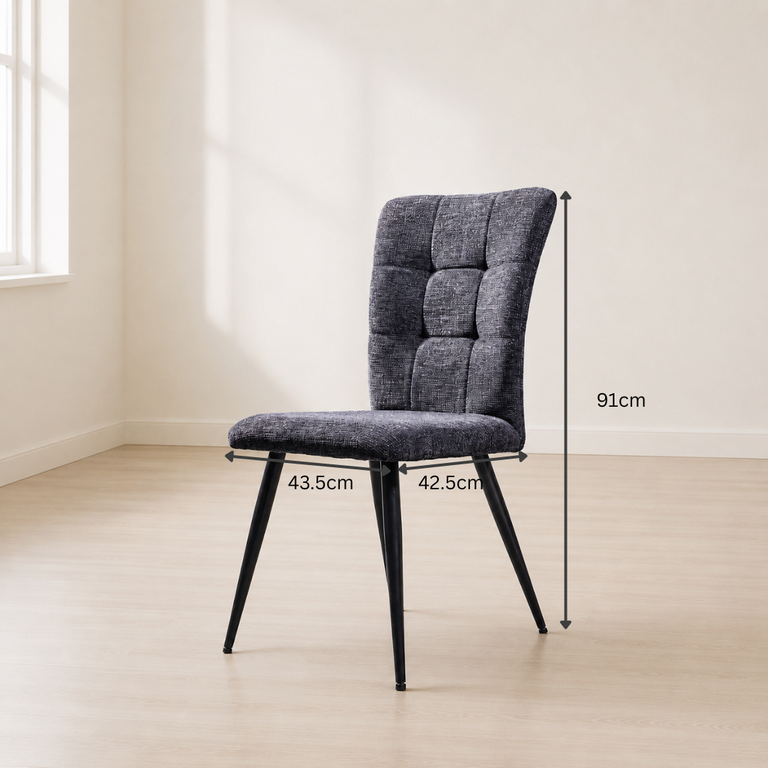 Bellamy Dining Tufted Velvet Dining Chair – Charcoal Grey