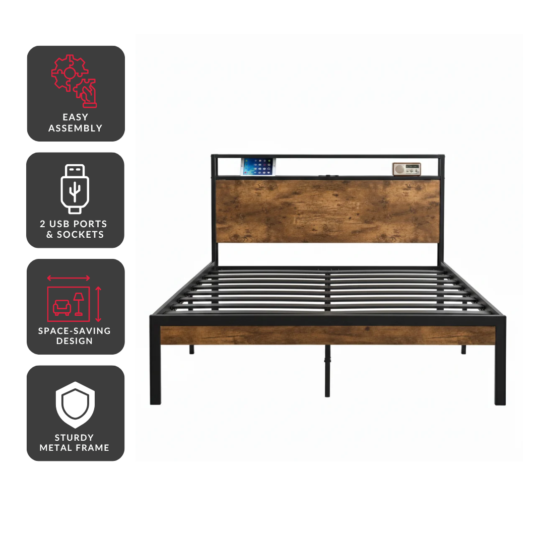 Soho Tech Platform Bed - Double