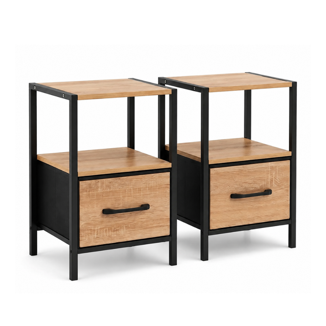 Urban Oak Bedside Table Pair
