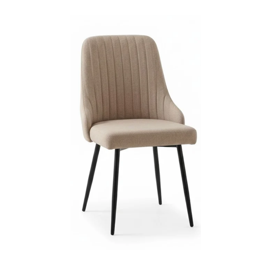 Avella Dining Channel-Stitched Dining Chair – Beige