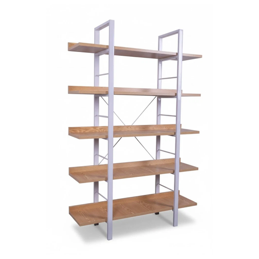 Ubarn Oak Bookshelf (White Legs)