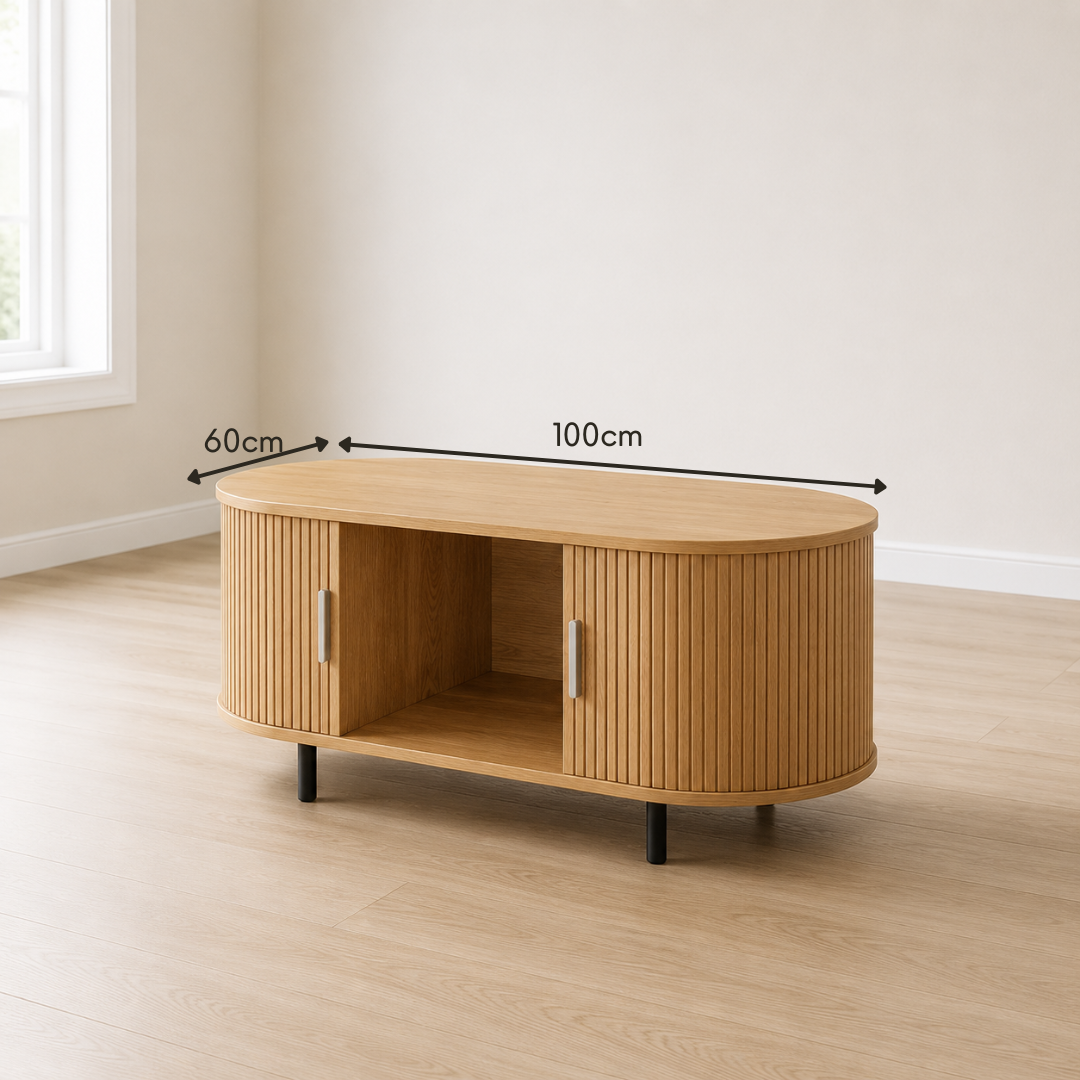 Aurelia Fluted Coffee Table - Oak