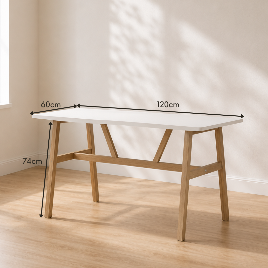 Scandi Living Series : Nordic Desk - White