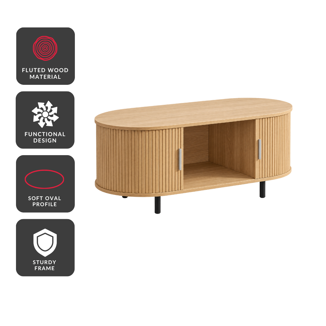 Aurelia Fluted Coffee Table - Oak