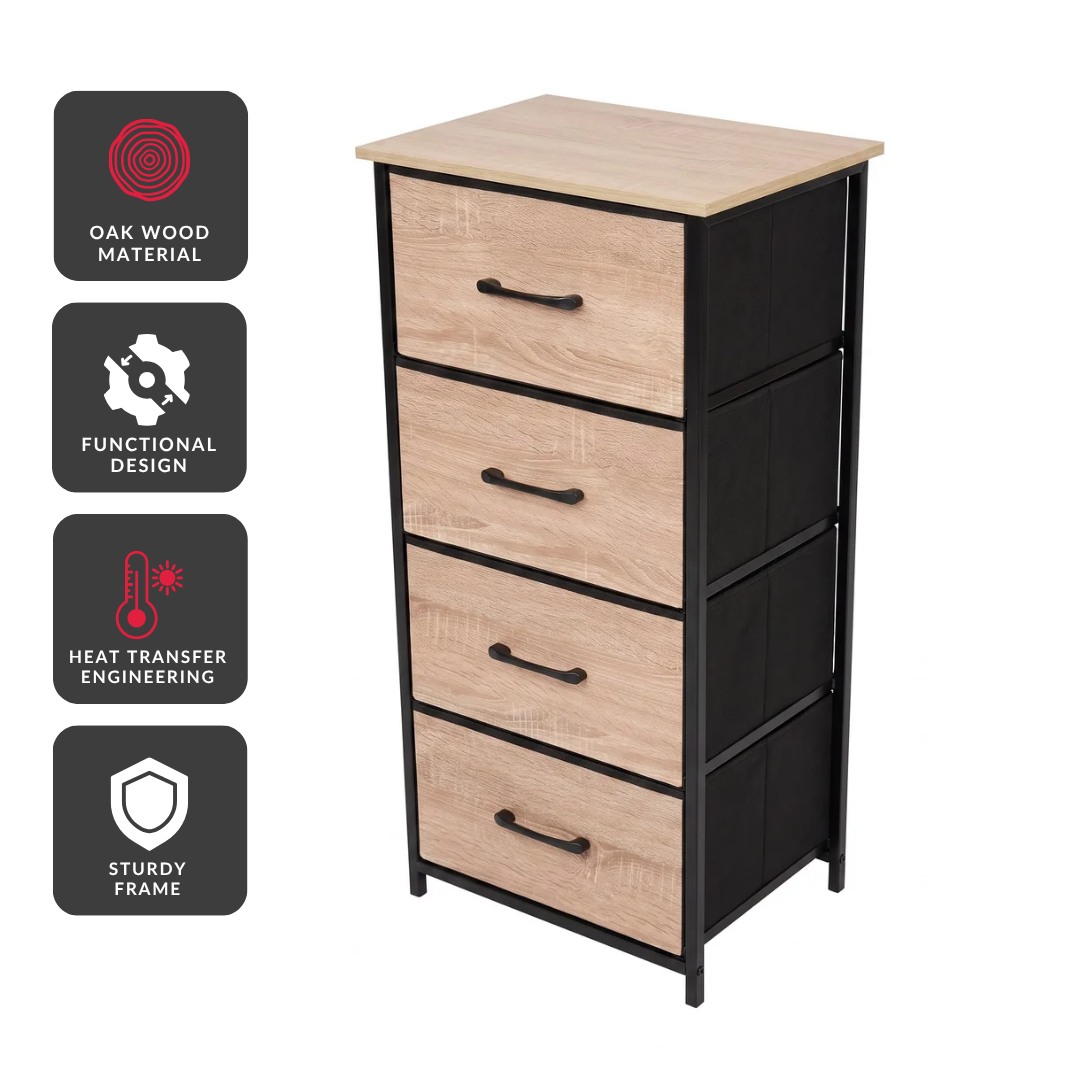 Urban Oak 4-Drawer Tallboy