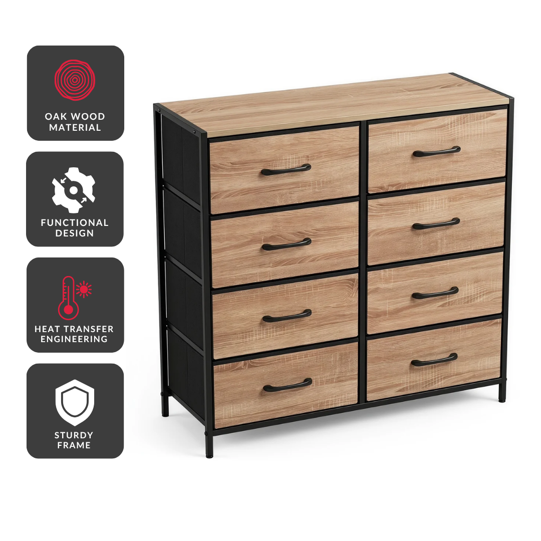 Urban Oak 8-Drawer Dresser
