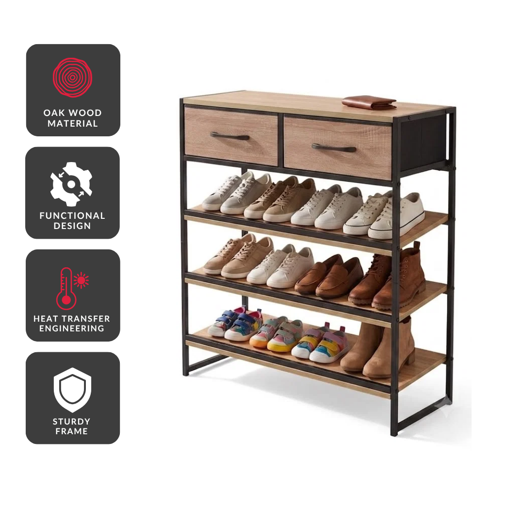 Urban Oak 5-Tier Shoe Rack