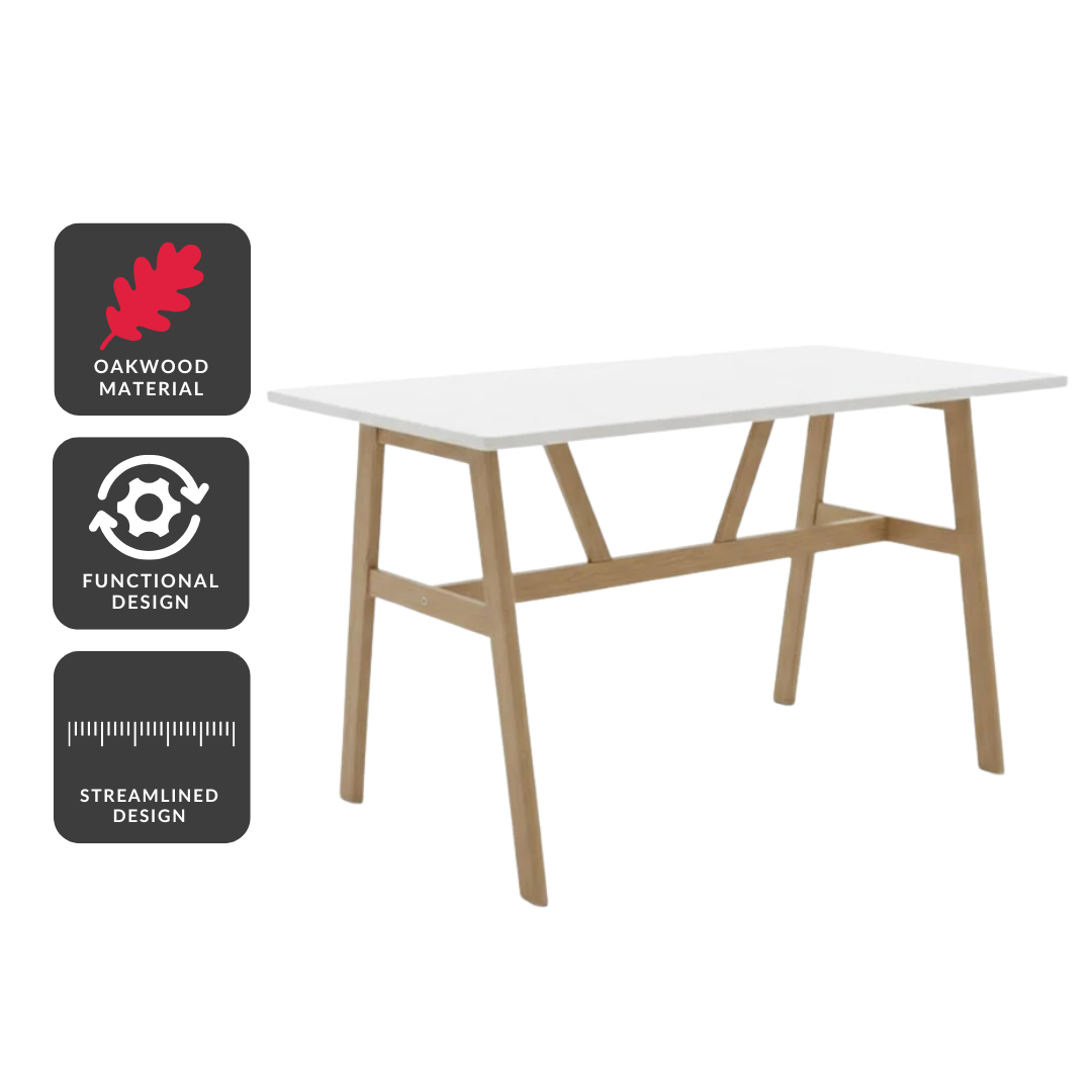 Scandi Living Series : Nordic Desk - White