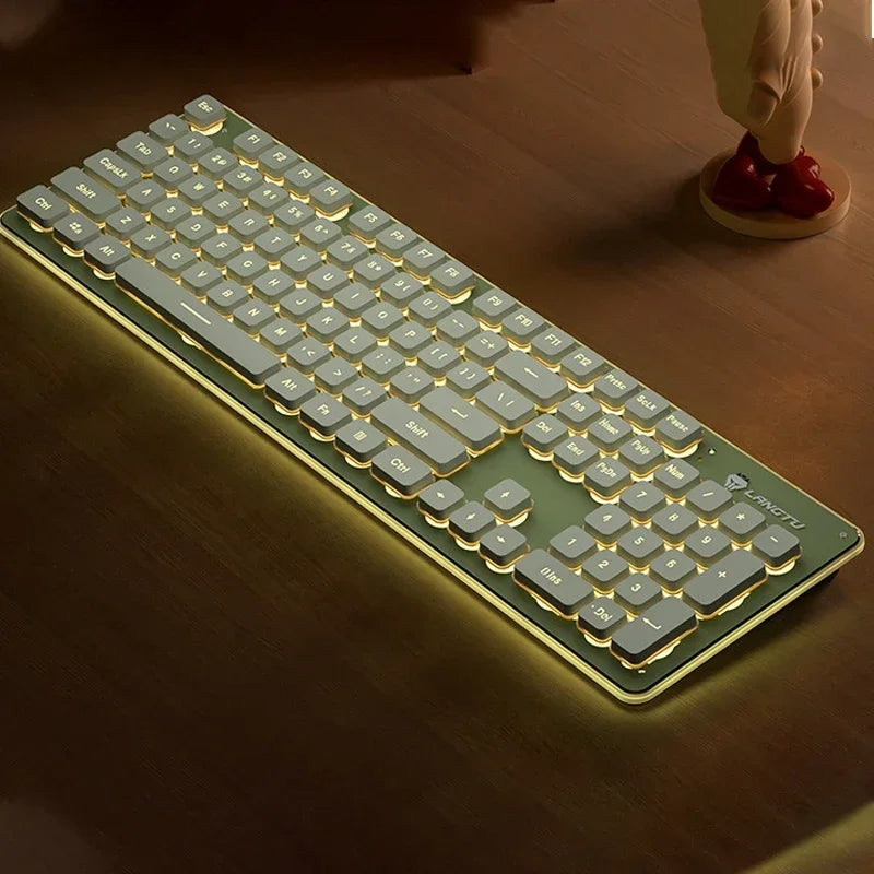 LANGTU LT600 Quiet Work Wireless Keyboard Mouse Combo Olive Green