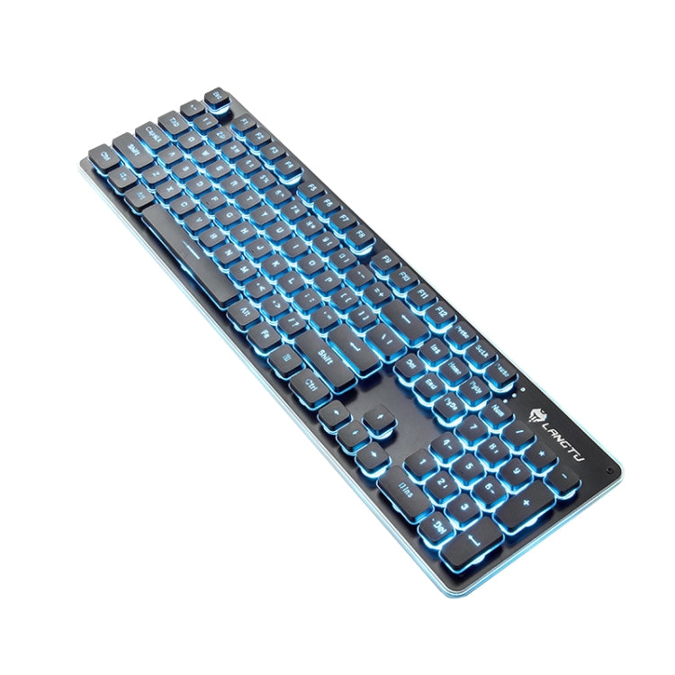 LANGTU LT600 Quiet Work Wireless Keyboard Mouse Combo Black Ice Blue