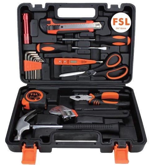 20-Piece Household Hand Tool Box Complete Set