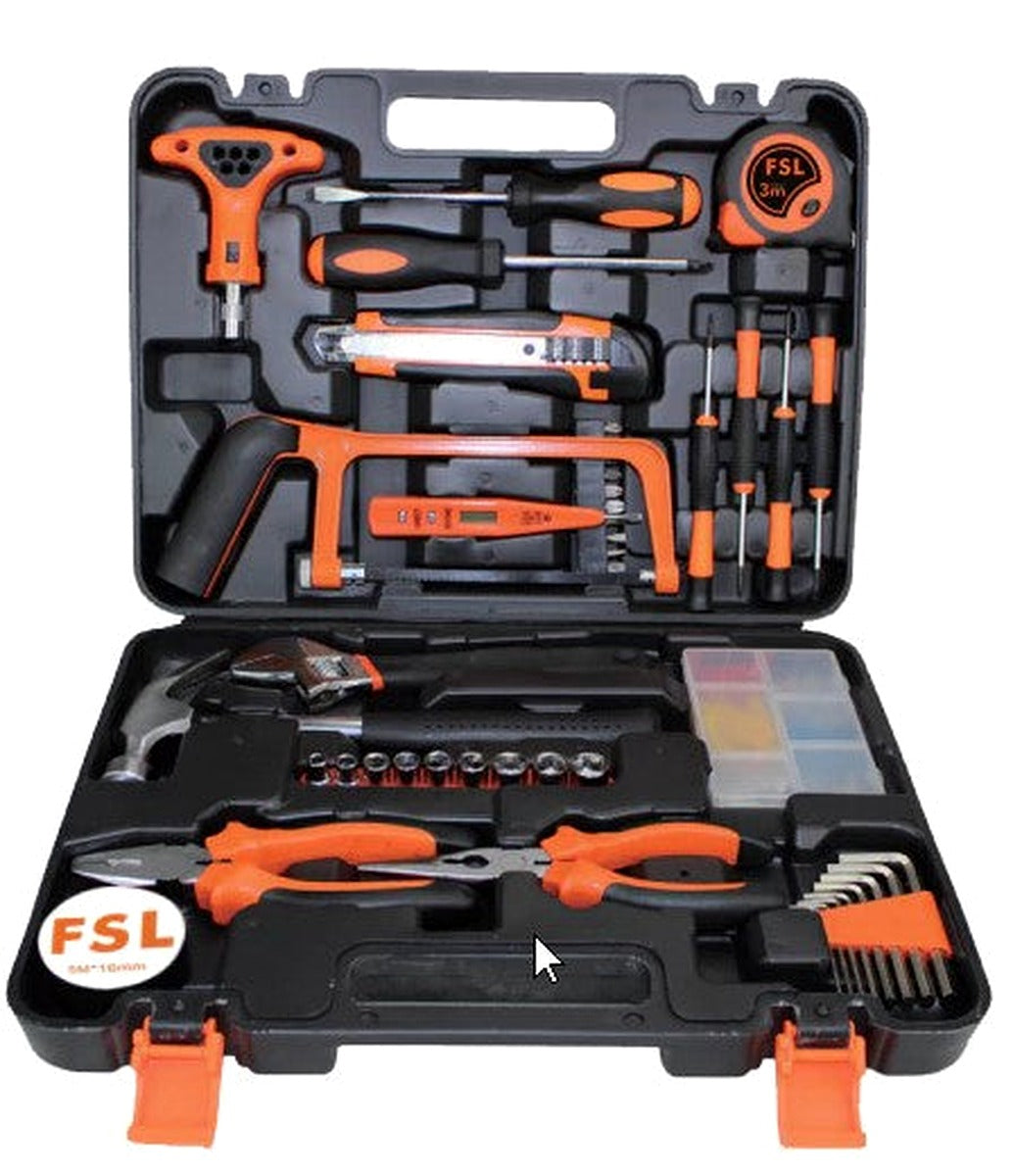 45-Piece Household Hand Tool Box Complete Set