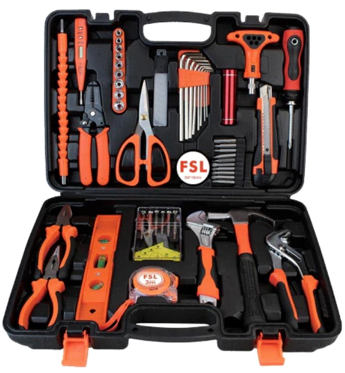 51-Piece Household Hand Tool Box Complete Set
