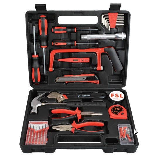 32-Piece Household Hand Tool Box Complete Set
