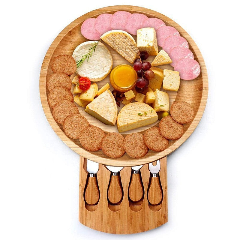 Yael Bamboo Cheese Board with Cheese Knives