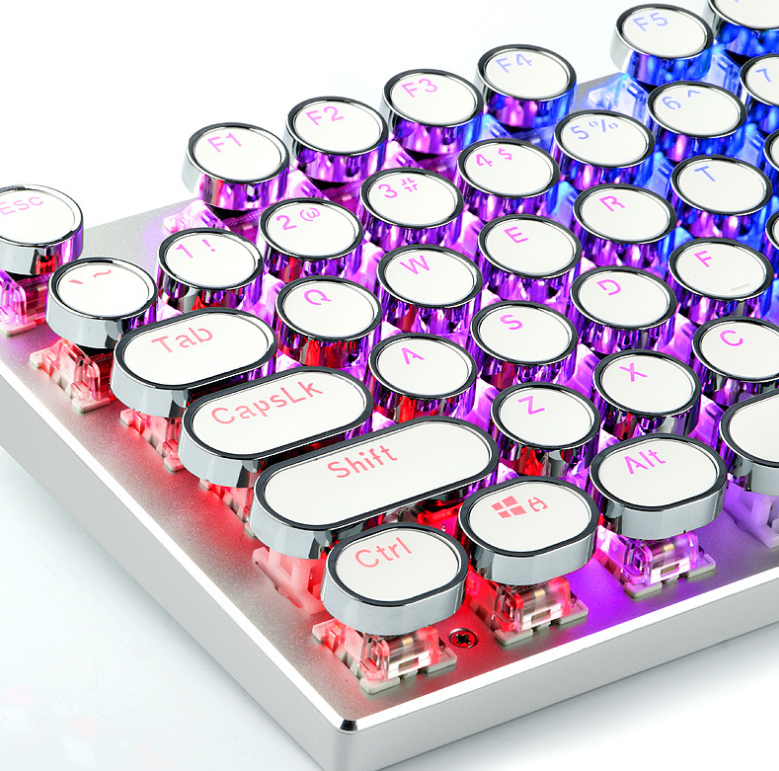 Steampunk Mechanical LED Backlit keyboard keycaps - white