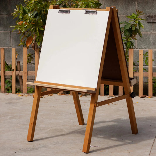 QToys 5 in 1 Wooden Art Easel for Kids - Montessori Creative Play Station