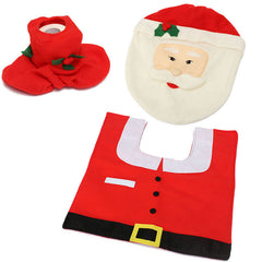 Christmas Santa Toilet Set - Seat Cover, Tank Cover and Mat