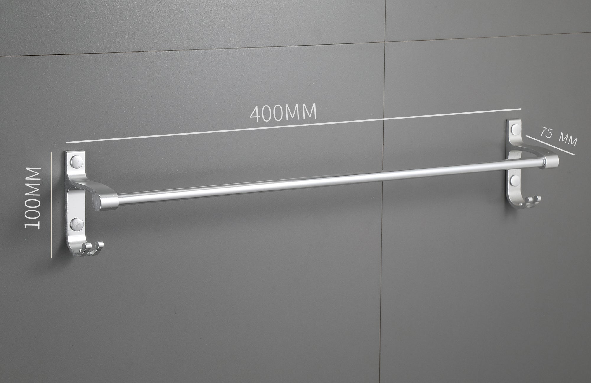 Aluminium Towel Rail with Hooks