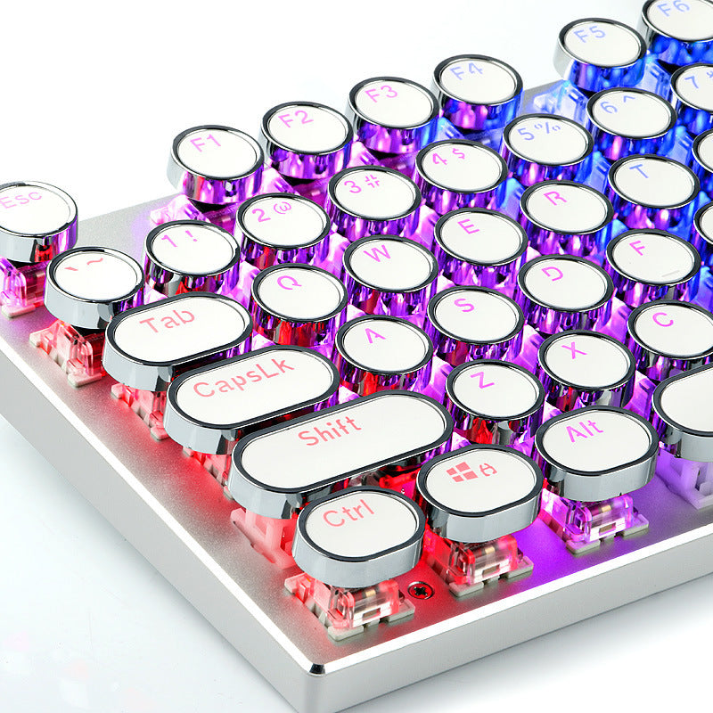 Steampunk Mechanical LED Backlit keyboard keycaps - white