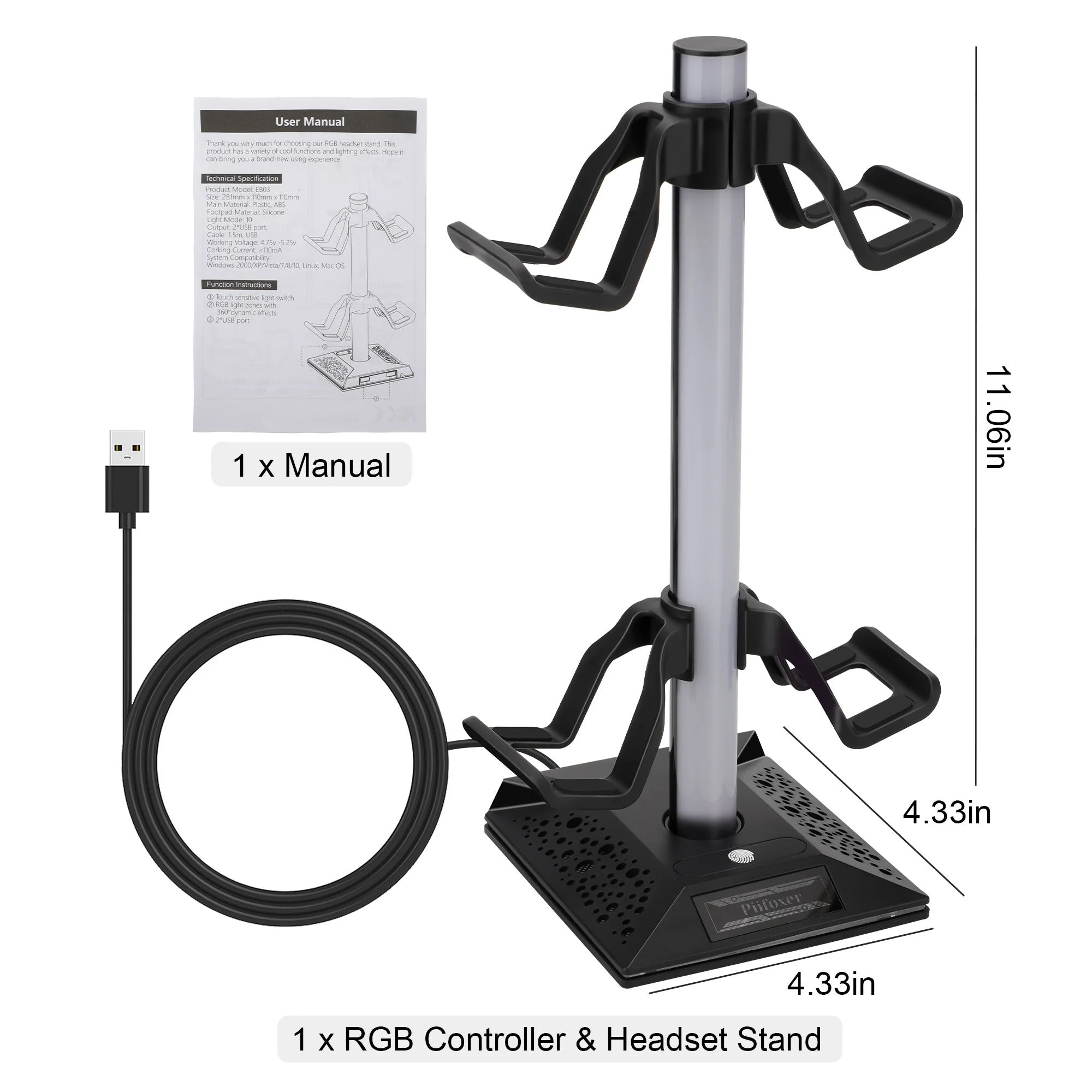 Gaming RGB Controller and Headset Stand