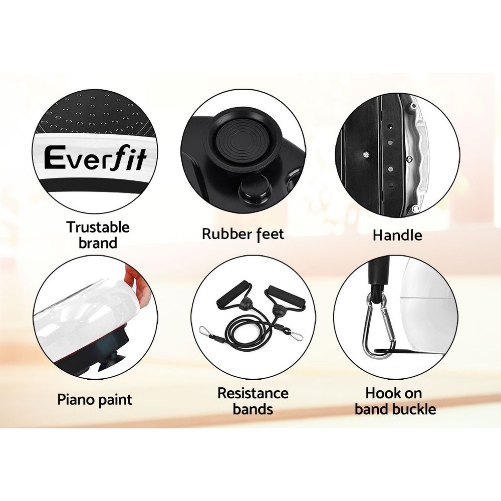Everfit Vibration Platform with Resistance Bands | Home Exercise Machine - White