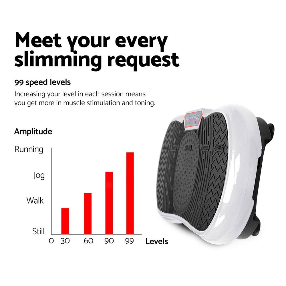 Everfit Vibration Platform with Resistance Bands | Home Exercise Machine - White