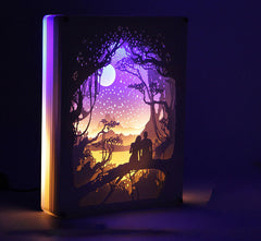 Papercut Light Box (Moon Lover)  Acrylic Frame