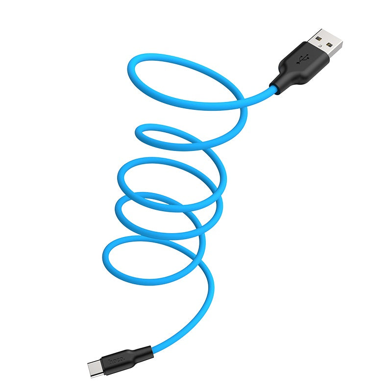 Hoco X21 Plus Silicone Charging Cable Blue for iPhone Lightning