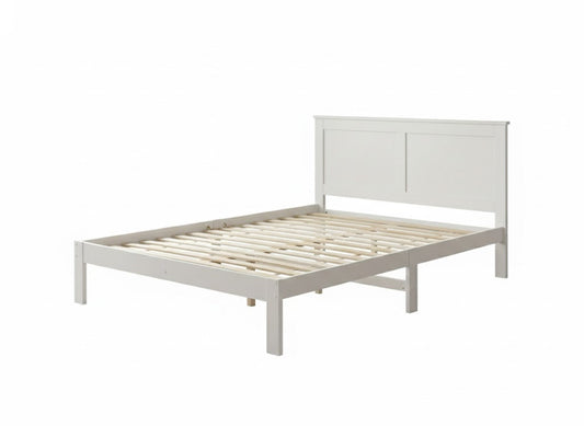 'Metro' Solid Pine Bed Frame White Queen