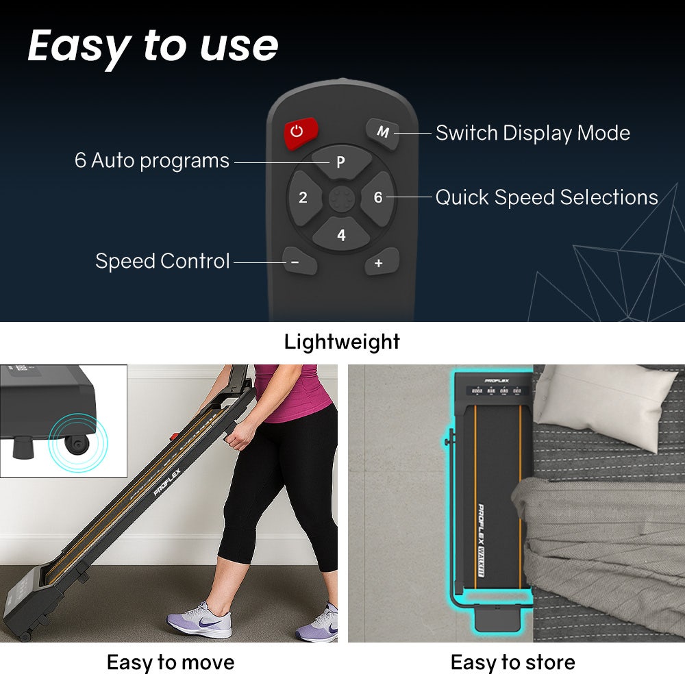 PROFLEX Walking Pad Under Desk Treadmill Foldable LCD Remote