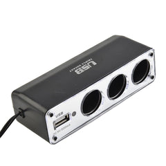 Triple Socket USB Auto Car Cigarette lighter Charger