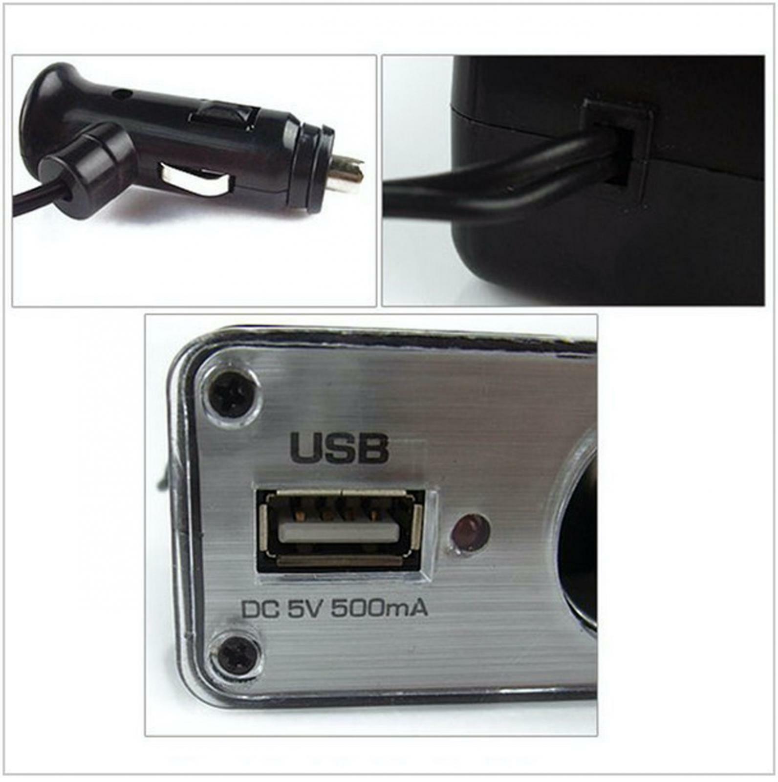 Triple Socket USB Auto Car Cigarette lighter Charger