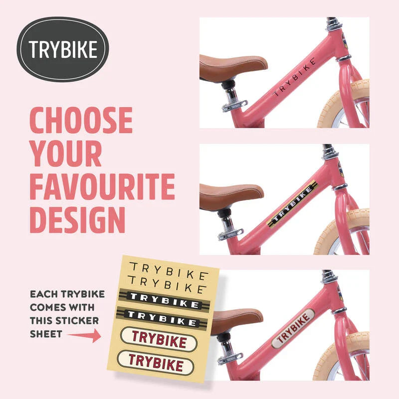 Pink Vintage Balance Bike & Trike – Trybike Steel | Balance Bike NZ
