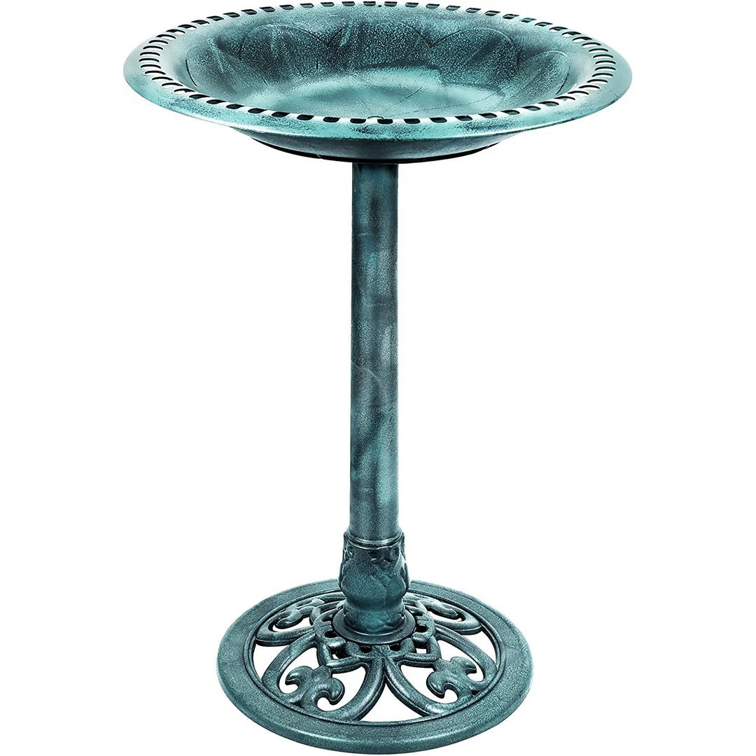 Outdoor Traditional Resin Garden Bird Bath