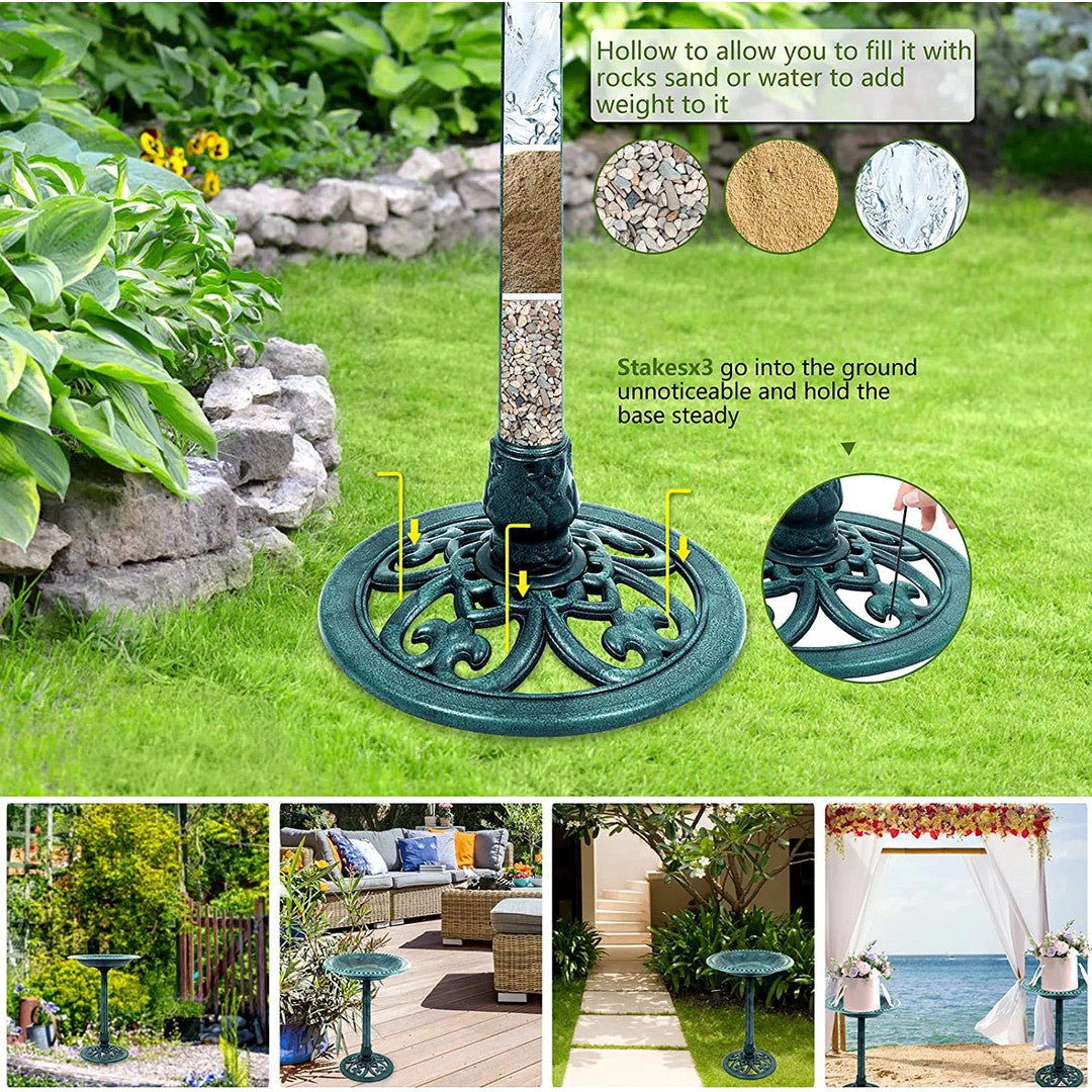 Outdoor Traditional Resin Garden Bird Bath