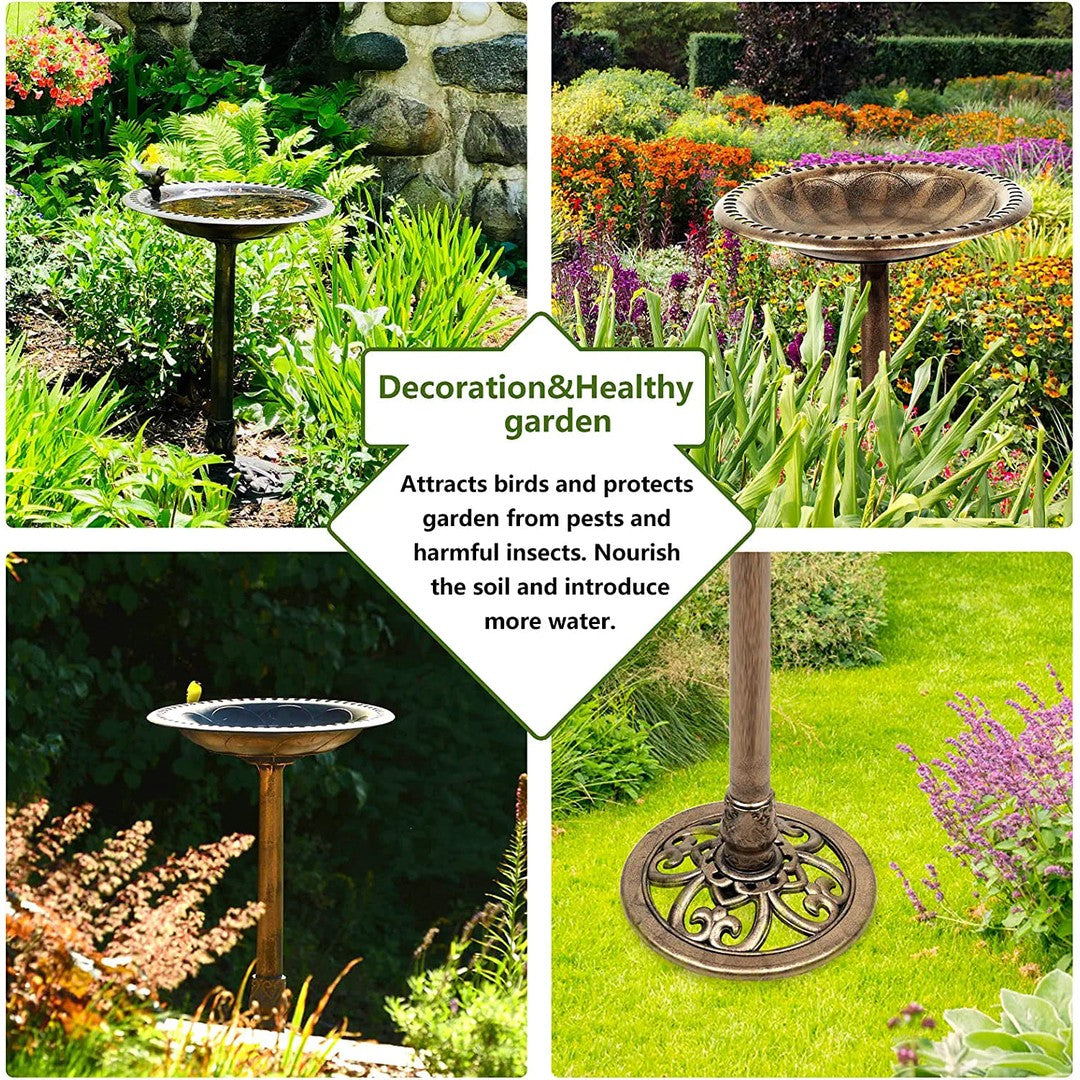 Outdoor Traditional Resin Garden Bird Bath