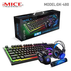 iMiCE 4-in-1 Keyboard mouse pad headphone bundle