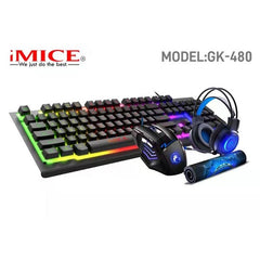 iMiCE 4-in-1 Keyboard mouse pad headphone bundle