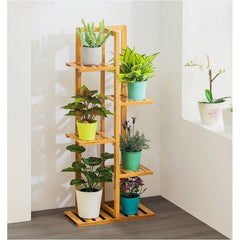 Bamboo 5 Tier 6 Potted Plant Stand Rack Multiple Flower Pot Holder Shelf